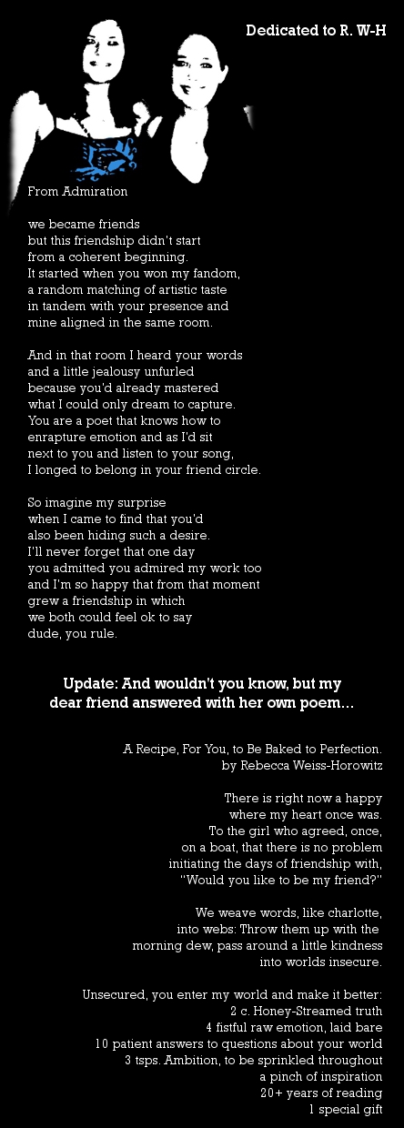 From Admiration and poem by R W-H