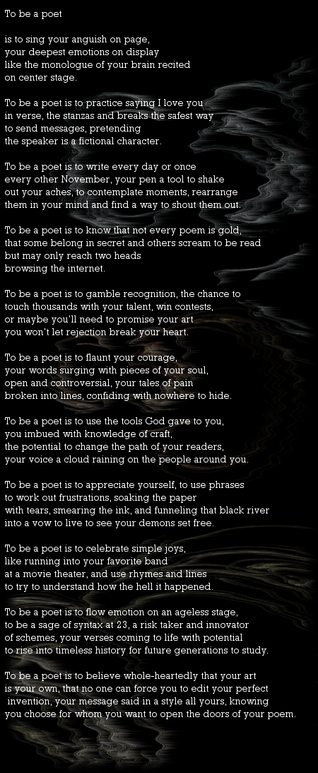 To be a poet